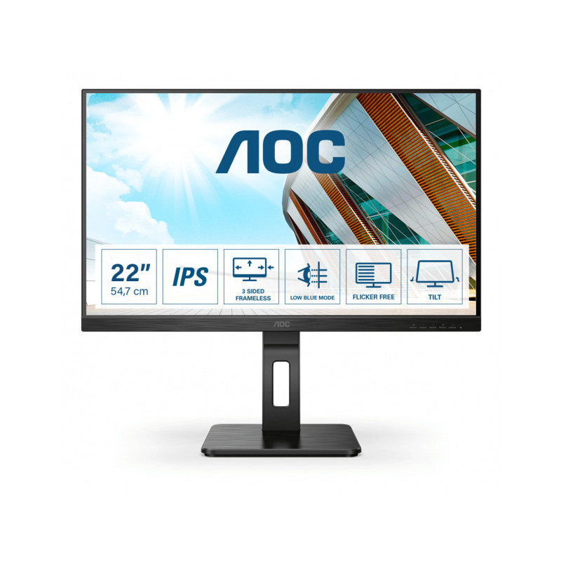 AOC 54.6cm (21.5) 1609 HDMI/DVI/DP/USB. Black -  22P2Q 