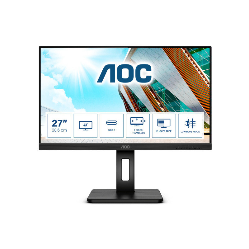 AOC 68.6cm (27) 1609 HDMI+DP+USB IPS Black - U27P2CA 