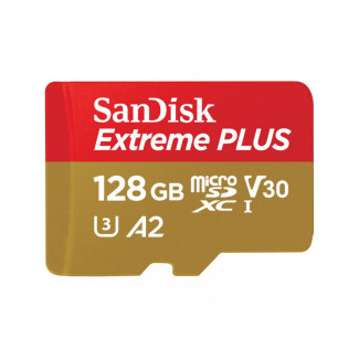 SanDisk Extreme Plus microSDXC 128GB + SD Adapter SDSQXBD-128G-GN6MA