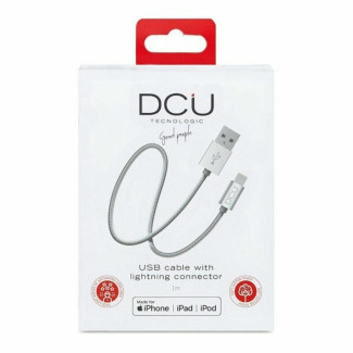 Cable Cargador USB Lightning  iPhone DCU 34101205 Plateado 1 m