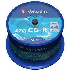 CD-R 80 Verbatim 52x DLP AZO 50er Cakebox 43343 