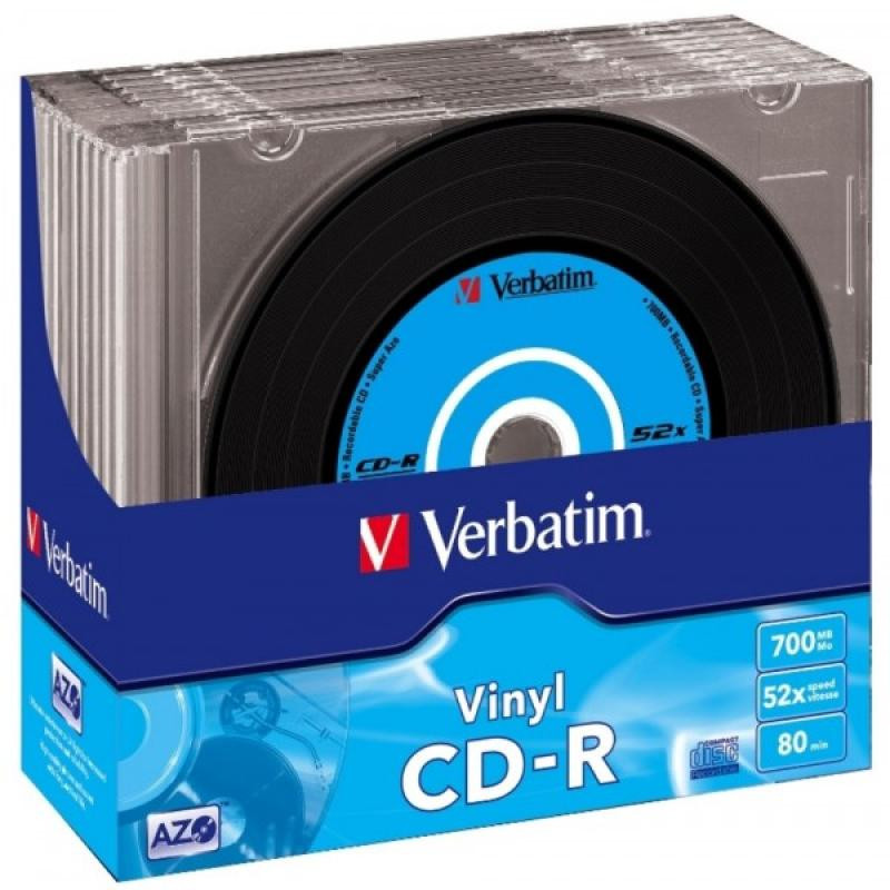 CD-R 80 Verbatim 52x Vinyl 10er Slim Case 43426 