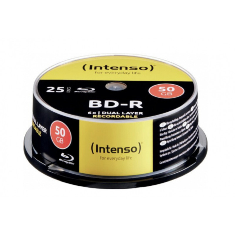 Intenso Blu-Ray Rohling BD-R 50GB 6x Speed 25er CakeBox 5001124 