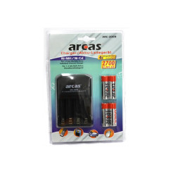 Arcas Chargeur universel ARC-2009 avec 4 accus AA 2700 