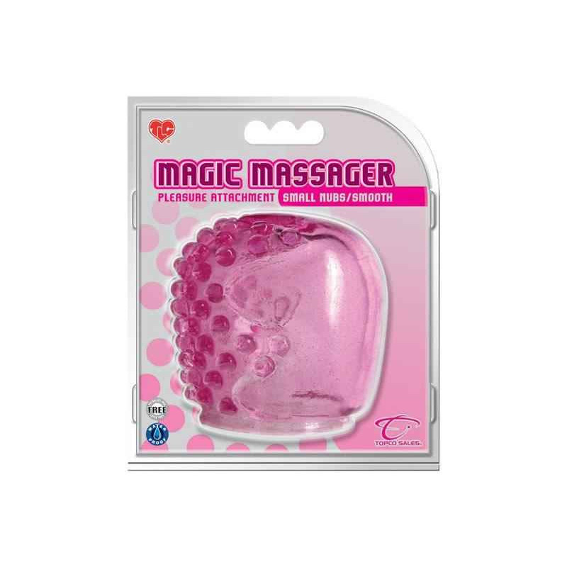 MAGIC MASSAGER PLEASURE ATTACHMENTS. SMALL NUBS/SMOOTH. PINK 