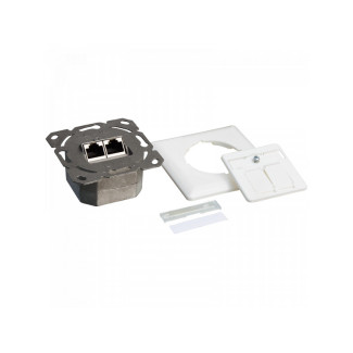 Logilink Cat.6 network socket UP 2 x RJ45 shielded. white NP0125 