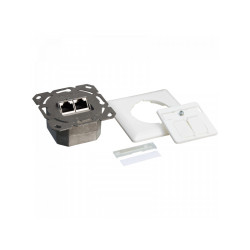 LogiLink Cat.6A connection box UP 2x RJ45 STP. horizontal. white NP0123 