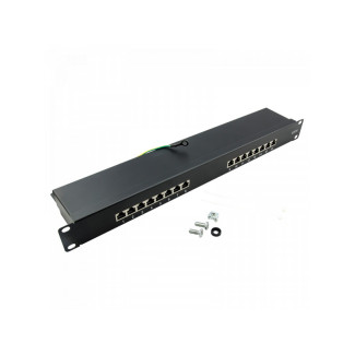 LOGILINK Cat.6 patch panel 16 ports shielded 19 inch black NP0057 