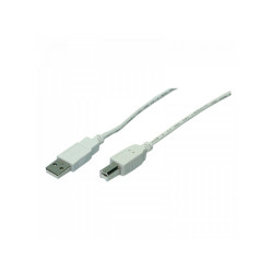 LogiLink cable USB 2.0 connection A->B 2x gray plugs 5 m CU0009 