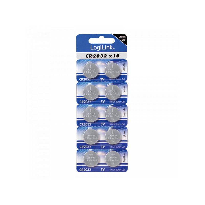 LogiLink Ultra Power CR2032 lithium button cell. 3V. pack of 10 CR2032B10 