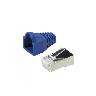 LogiLink RJ45 Modular Plug Cat.5e Shielded set of 100 blue Grommet MP0014 