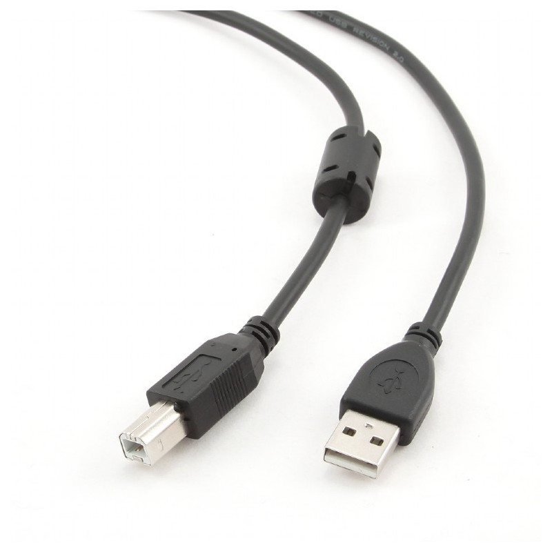 Câble CableXpert USB A vers USB B avec noyau en ferrite 4.5 mètres CCF-USB2-AMBM-15