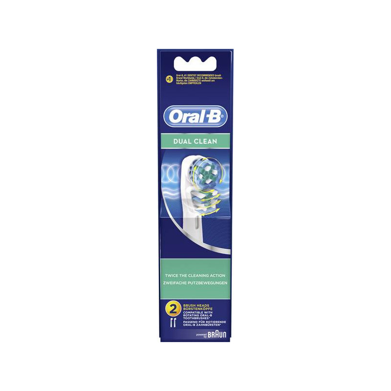 Oral-B Dual Clean. Pack de 2 Brossettes de Rechange