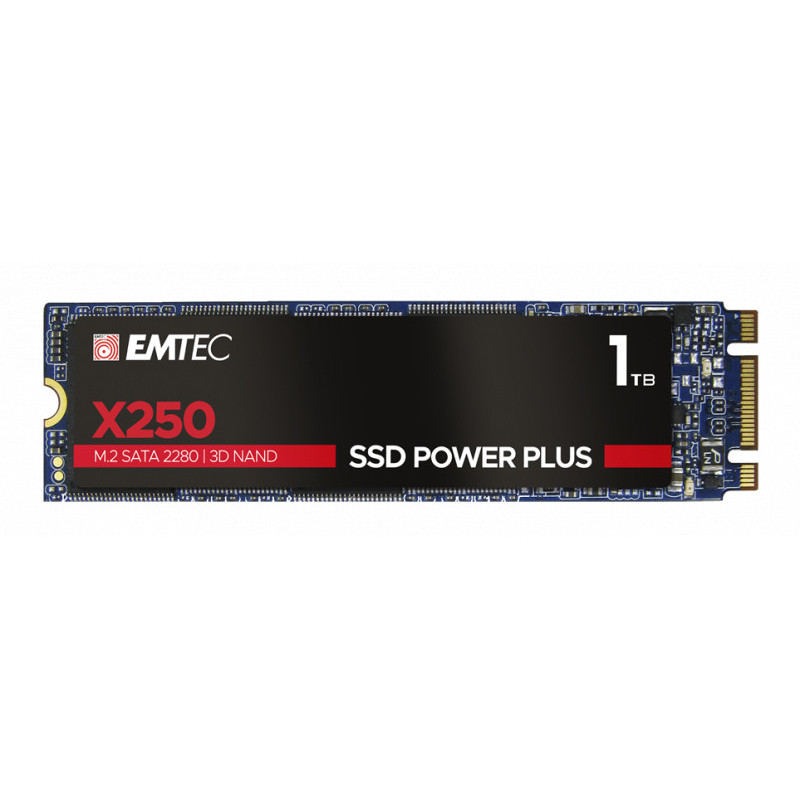 Emtec SSD interne X250 1TB M.2 SATA III 3D NAND 520MB/sec ECSSD1TX250