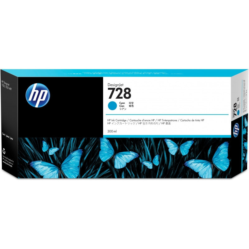 HP 728 300-ml Cartouche d´impression Cyan F9K17A