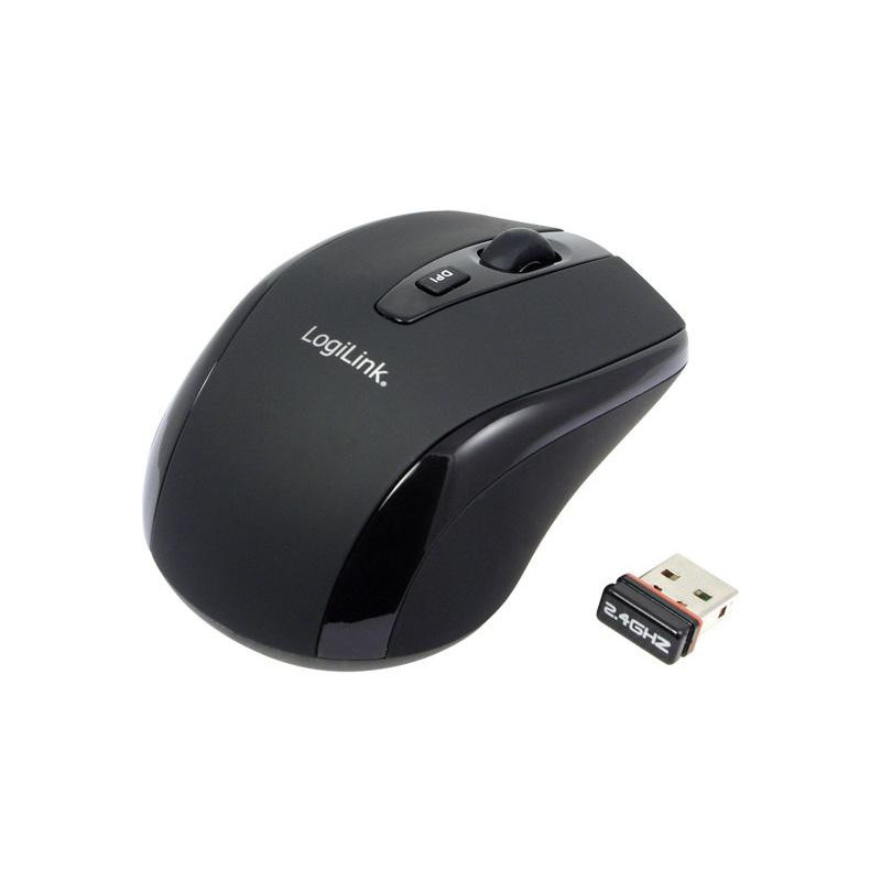 Mini souris de voyage sans fil LogiLink 2.4 GHz Noire ID0031