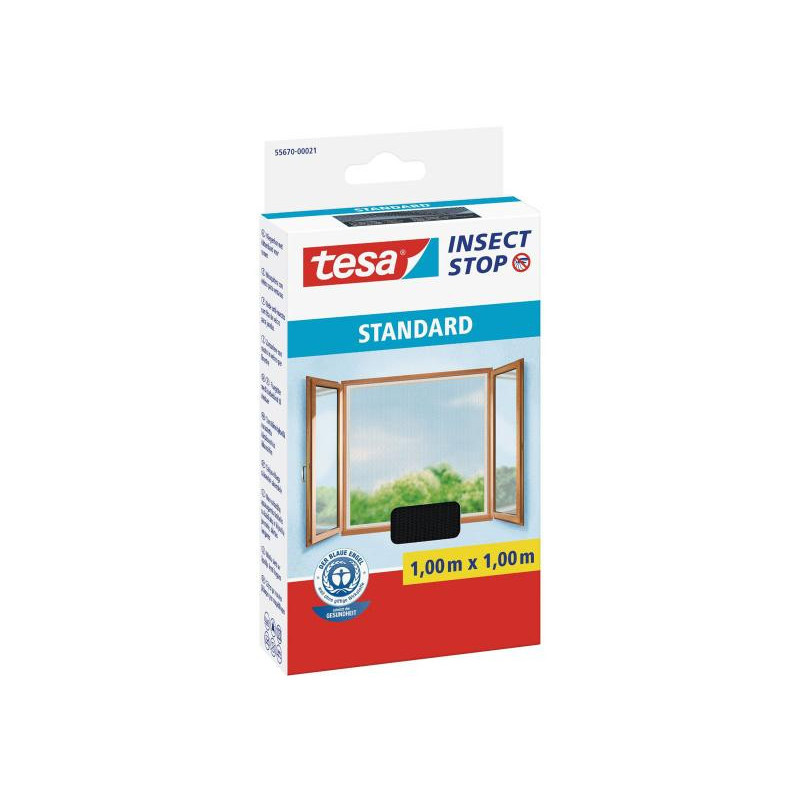 Tesa Insect Stop Grillage anti-mouches Standard 1m x 1m (Noir)