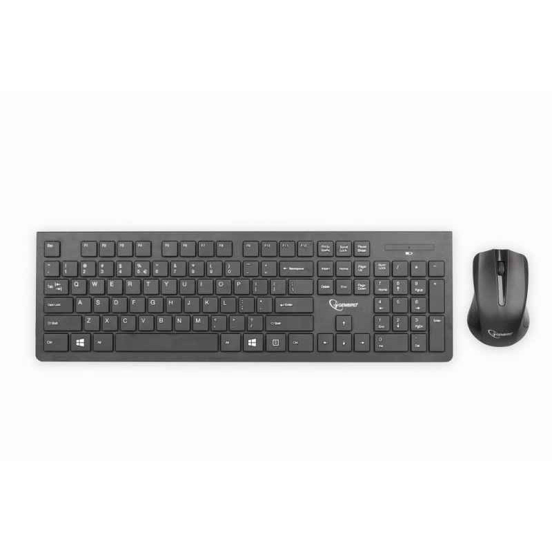 Gembird Kit bureau sans fil. clavier QWERTY et souris noir KBS-WCH-01-DE 