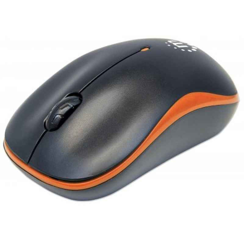 Manhattan 179409 souris RF sans fil Optique Ambidextre Noir Orange