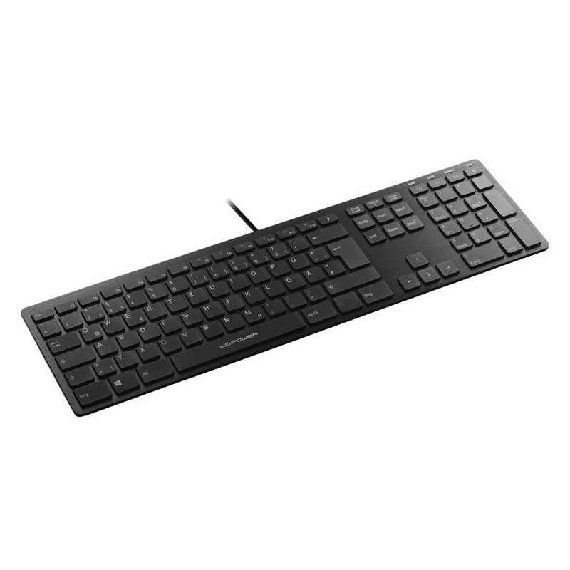 LC Power LC-KEY-5B-ALU clavier USB QWERTZ Allemand Noir LC-KEY-5B-ALU