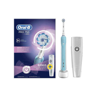 Oral-B Brosse à dents électrique PRO 750 SENSI Ultra fine+ étui de voyage 