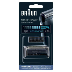 Braun Pièce De Rechange 10B/20B Noire Pour Rasoir - Compatible avec les rasoirs cruZer et Series 1