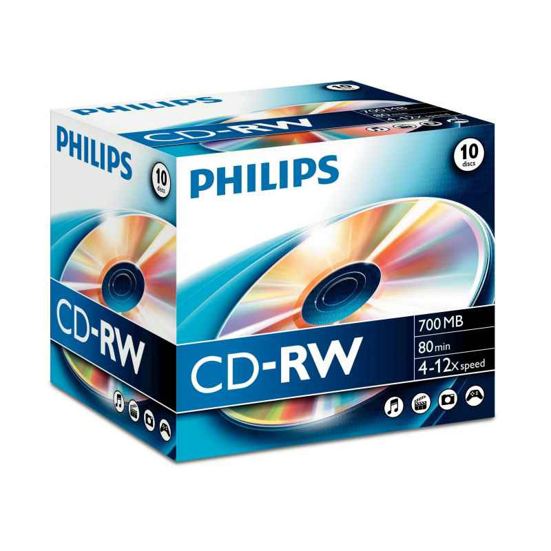 Philips CD-RW Pack de 10 disques CD-RW de 700 Mo  CW7D2NJ10/00 