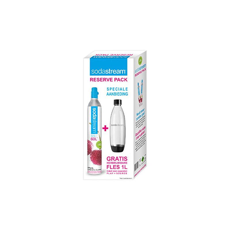 SodaStream Cylindre de CO2 60L +1 bouteille PET 1L