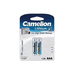 Camelion Pack de 2 piles Lithium LR03 Micro AAA 