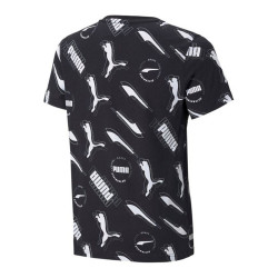 T shirt à manches courtes Enfant Puma AOP Noir