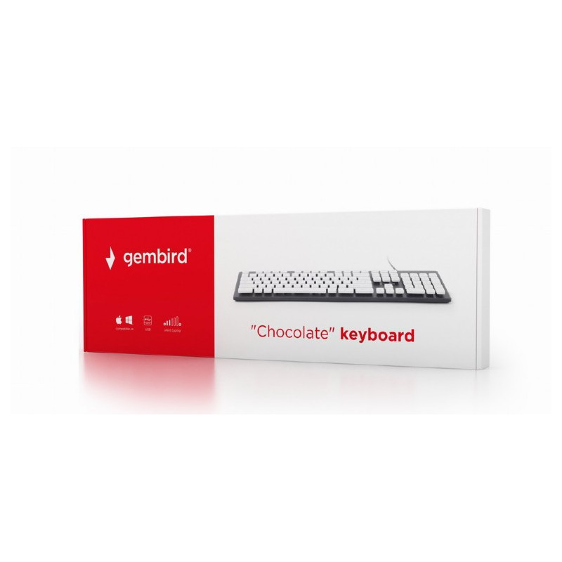 Gembird Clavier « Chocolate ». USB. disposition US. noir - KB-CH-01