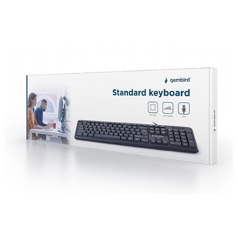 Gembird Clavier standard. USB. QWERTY  USA. noir - KB-U-103