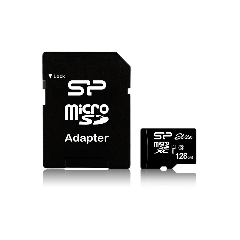 Silicon Power MicroSDXC 128GB UHS-1 Elite/Cl.10 w/Adap. SP128GBSTXBU1V10SP 