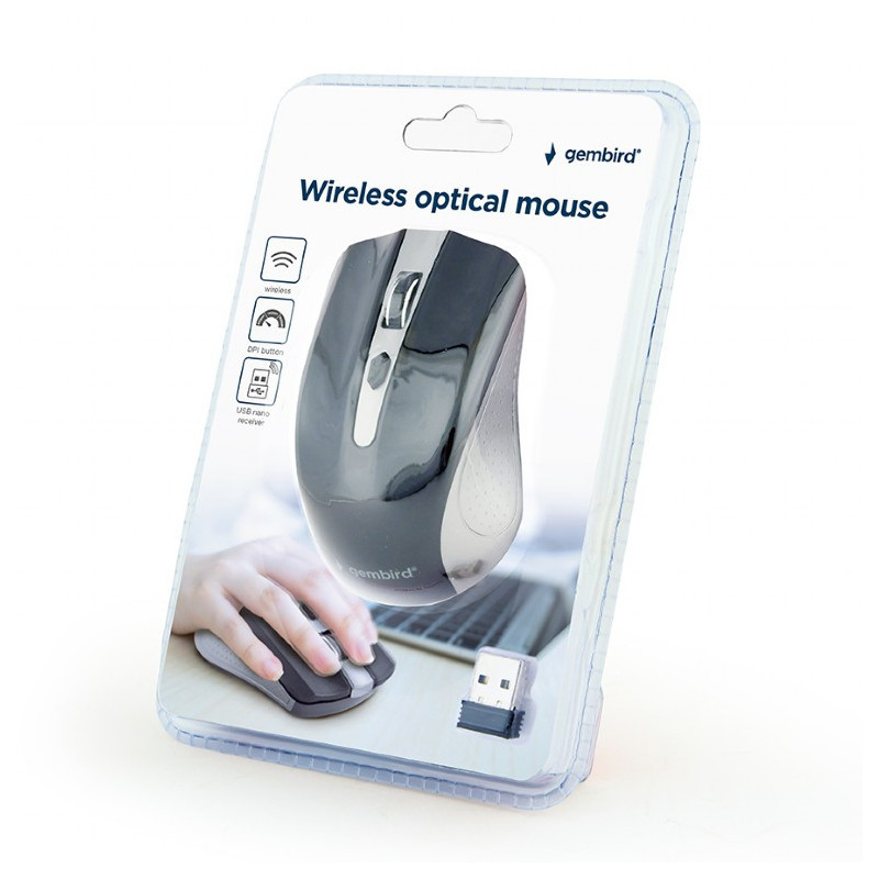 Gembird Souris optique sans fil. gris spatial/noir - MUSW-4B-04-GB