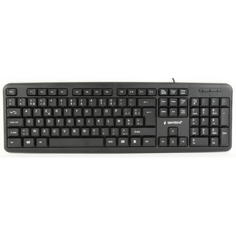 Gembird Clavier standard. USB. AZERTY. Belgique. noir - KB-U-103-BE