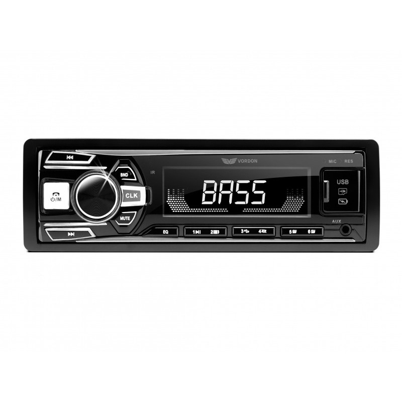 Vordon Autoradio HT-202 avec AUX/Bluetooth/Lighting/ISO (Noir)