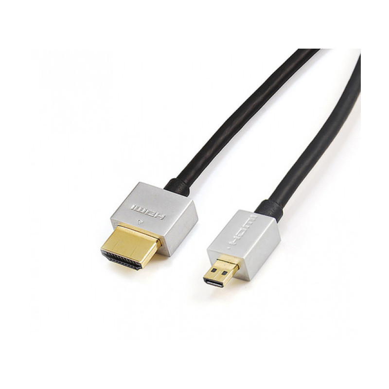 Reekin HDMI Câble - 1.0 Mètre - FULL HD Ultra Slim Micro (Hi-Speed w. Eth.)