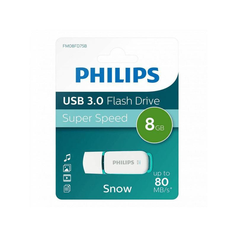 Philips Clé USB 8Go 3.0 drive snow super rapide (vert) FM08FD75B/10 