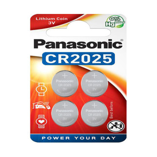 PanasonicLithium CR2025 3V Blister - Pack de 4 piles bouton - CR-2025EL/4B 