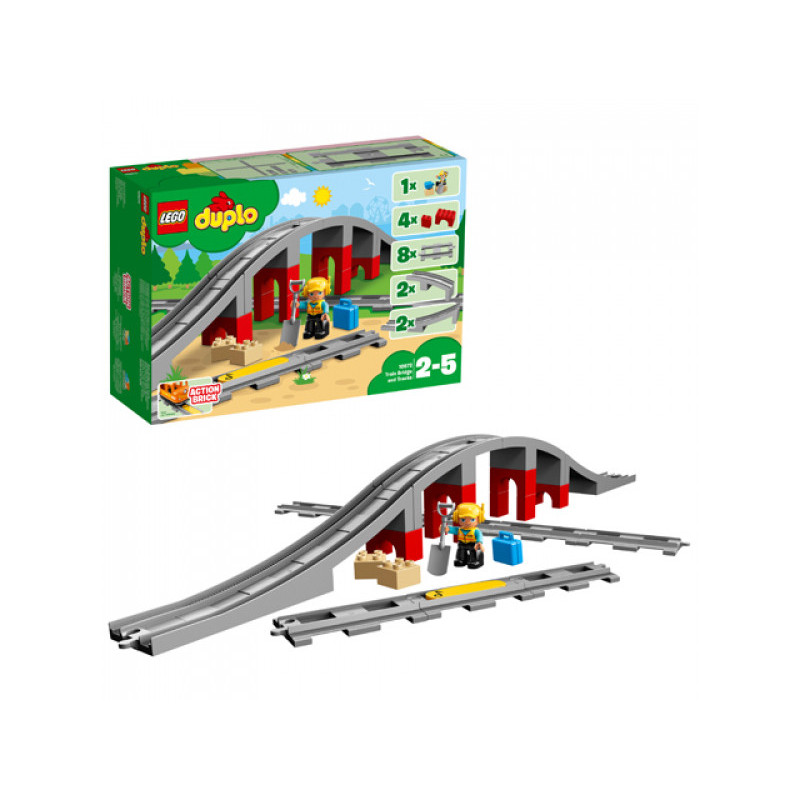 LEGO duplo - Les rails et le pont du train. 26 Pces (10872)