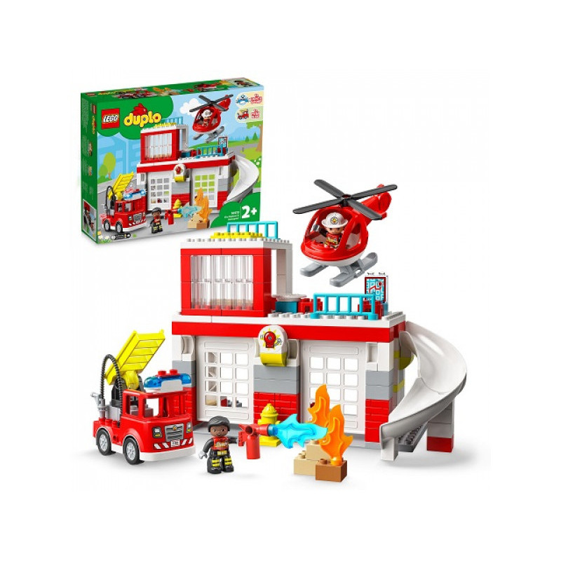 LEGO duplo - La caserne et l?hélicoptère des pompiers (10970)