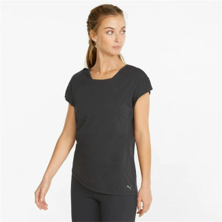 Damen Kurzarm-T-Shirt Puma Studio Foundation Schwarz