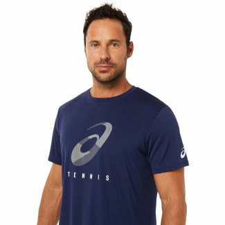 Herren Kurzarm-T-Shirt Asics Court Blau