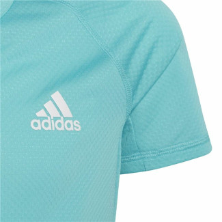 Kurzarm-T-Shirt für Kinder Adidas Aeroready Three Stripes Aquamarin