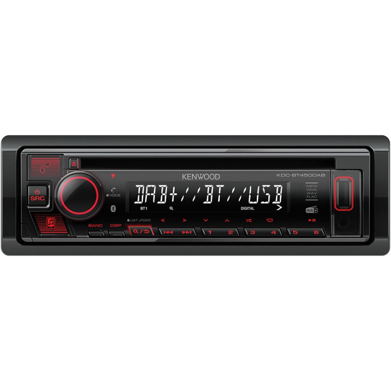 Kenwood Autoradio numérique CD/USB Bluetooth Spotify DAB+ KDC-BT450DAB