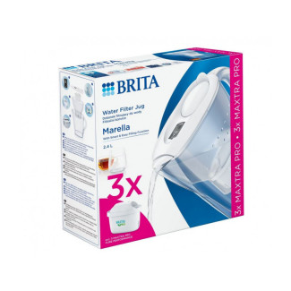 BRITA Marella Carafe d´eau 2.4 litres + 3 filtres Maxtra Pro - blanche