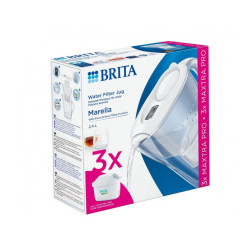 BRITA Marella Carafe d´eau 2.4 litres + 3 filtres Maxtra Pro - blanche