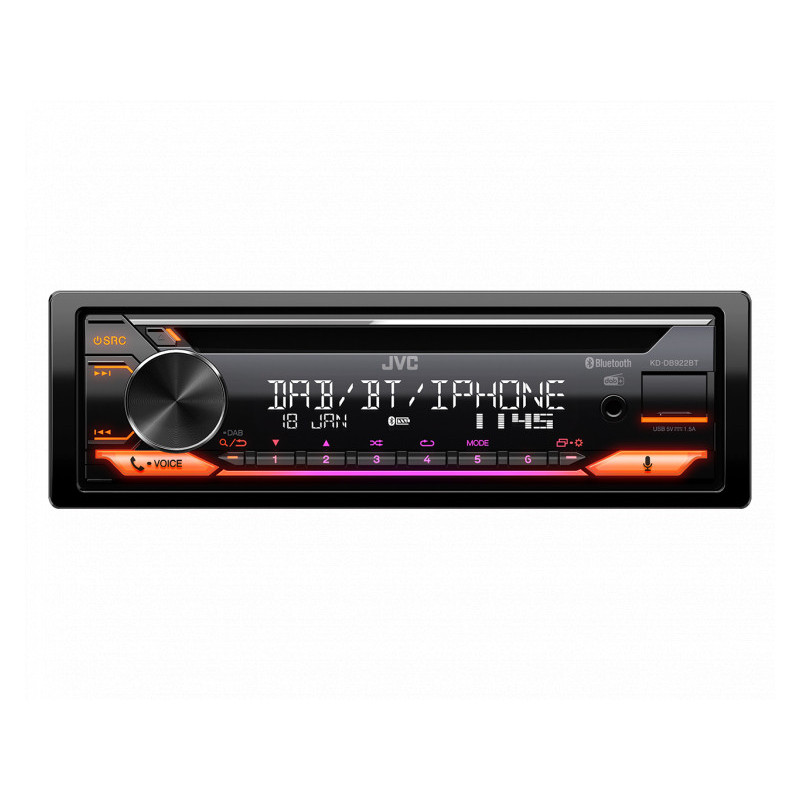 JVC Autoradio numérique CD 1-DIN Bluetooth DAB+ Alexa KD-DB922BT