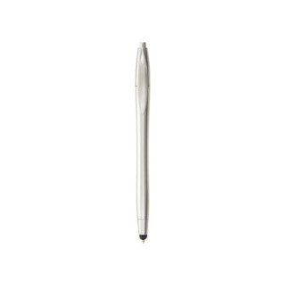 Stylo-bille 2-en-1 argenté et stylet pour écrans tactiles