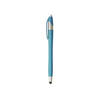 Stylo-bille 2-en-1 turquoise et stylet pour écrans tactiles